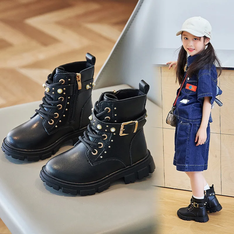 Leather Work For Kids - Botas Cortas de Invierno para Niñas,