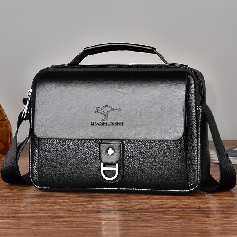 Leather Work Bag Laptop - Maletín Ejecutivo Bicolor Resistente al Desgaste,