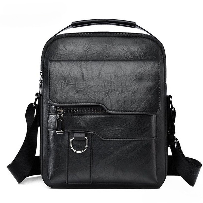 Leather Work Bag Laptop - Bolso de Hombro Casual para Hombre,