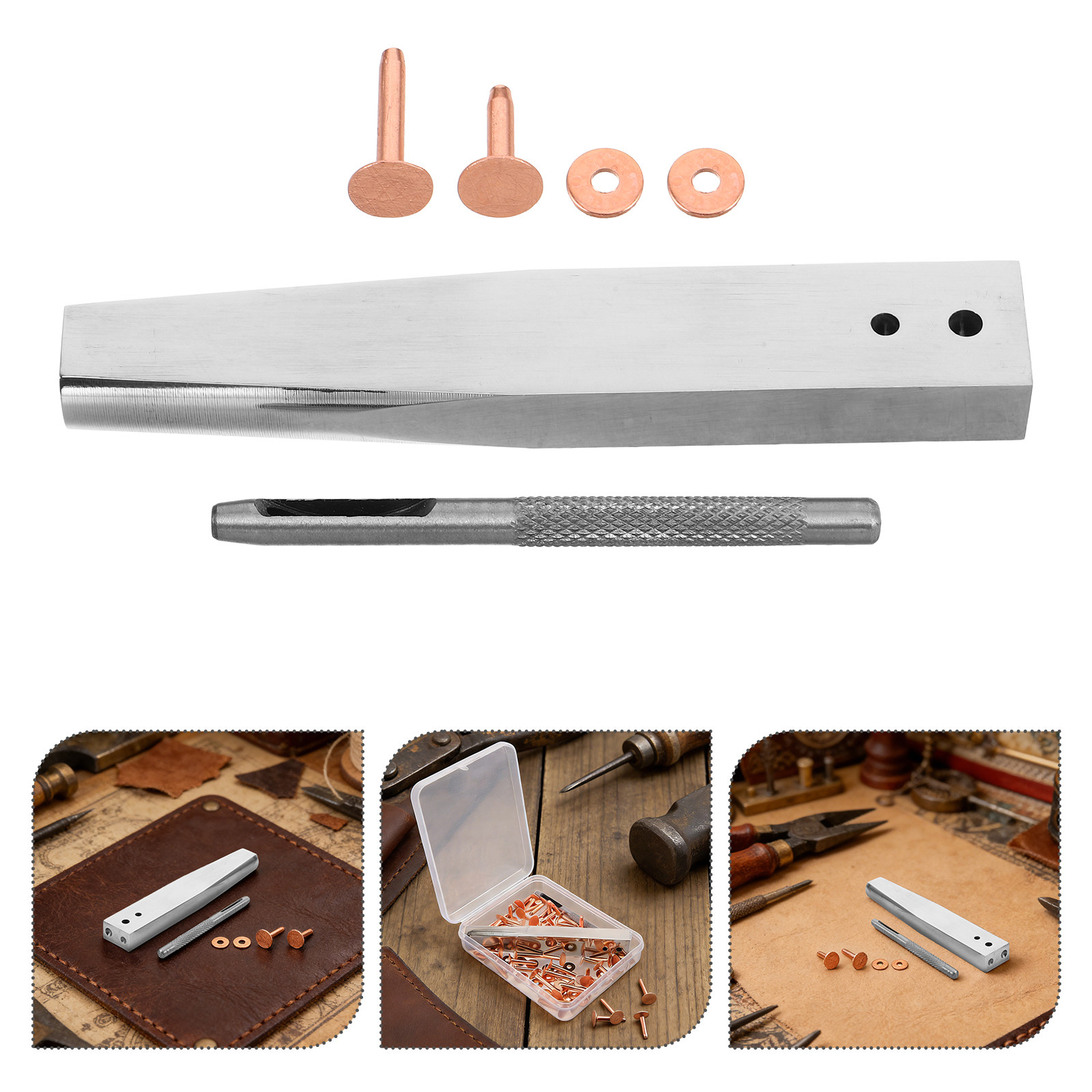Leatherwork Rivet Setter - Juego de herramientas para remaches de