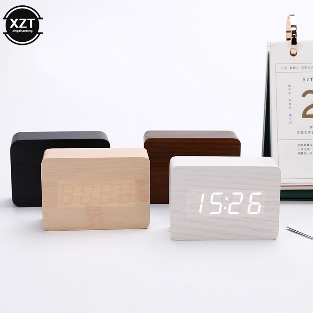Leatherwork Desk - Reloj despertador de moda LED reloj