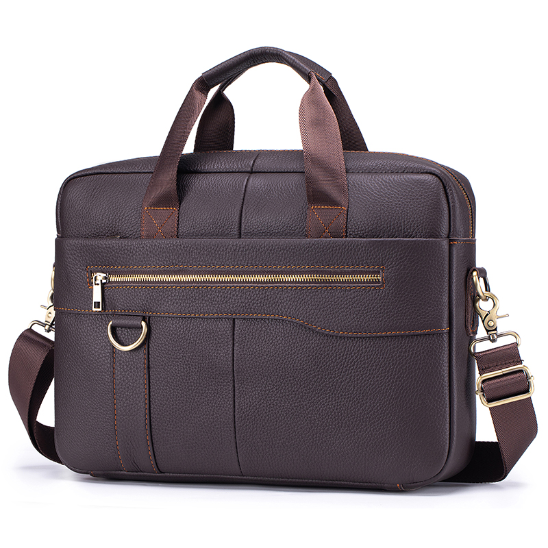 Leather Work Bag Laptop - Maletín de Cuero Genuino Vintage para