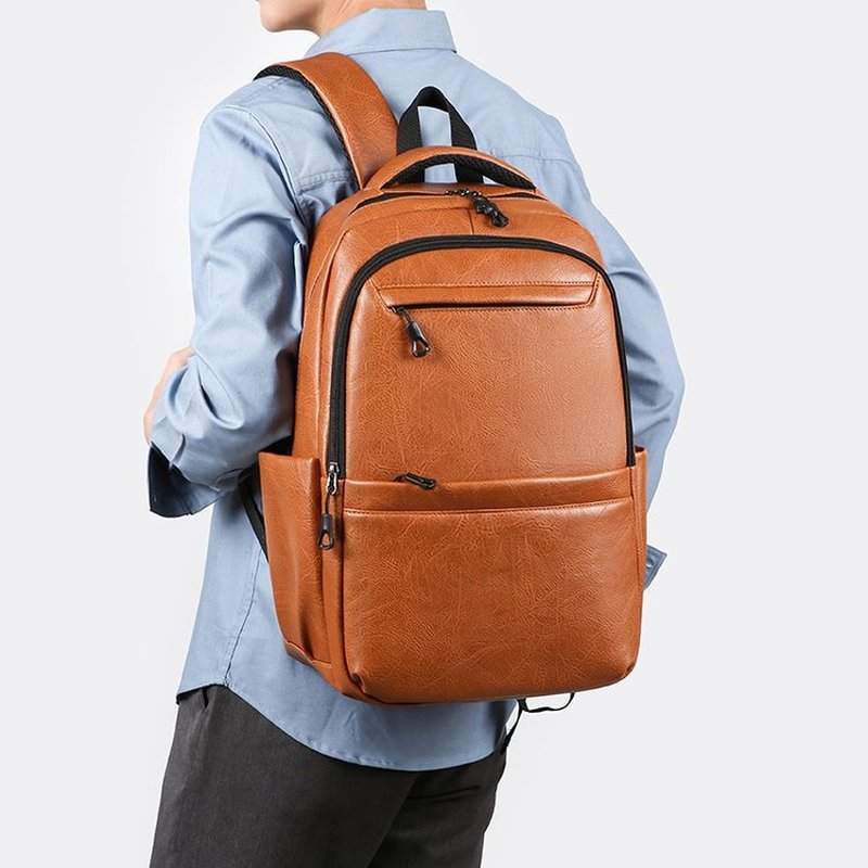 Leather Work Bag Laptop - Mochila de cuero premium para negocios