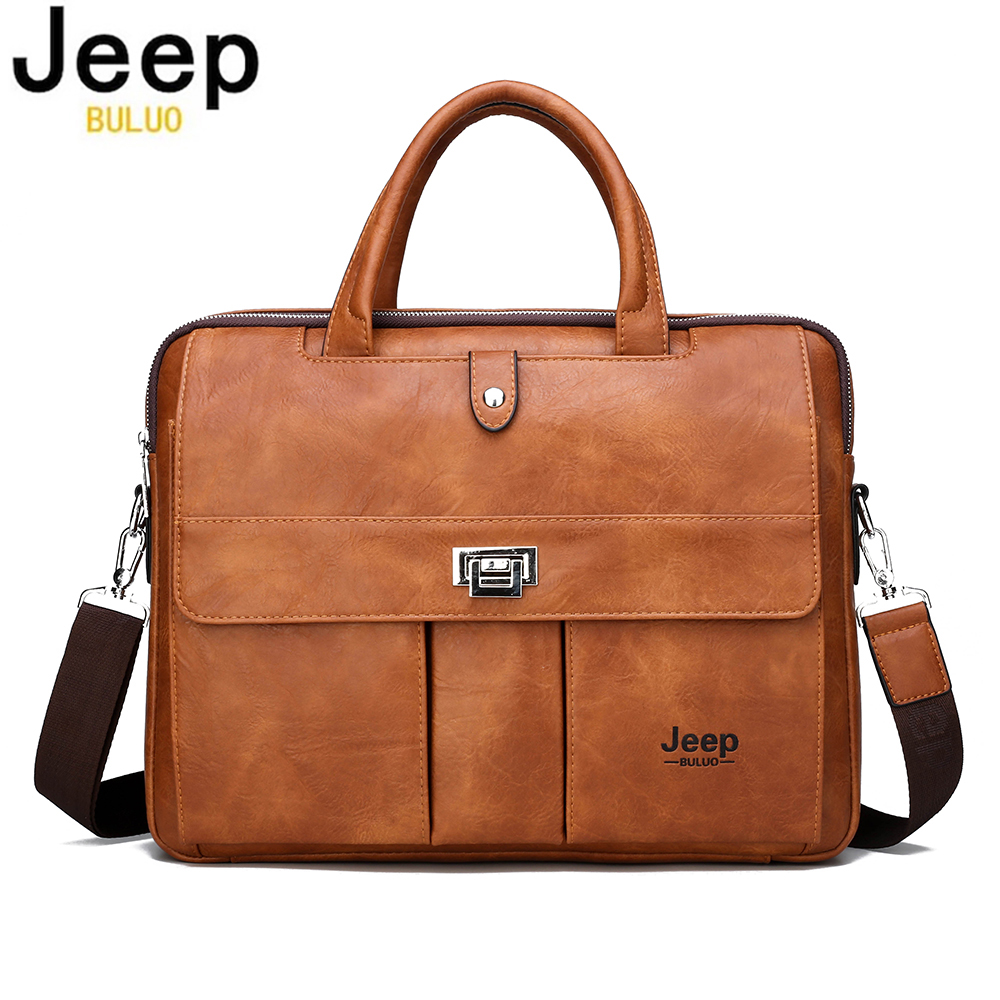 Leather Work Bag Laptop - Maletín de Cuero para Hombre Jeep