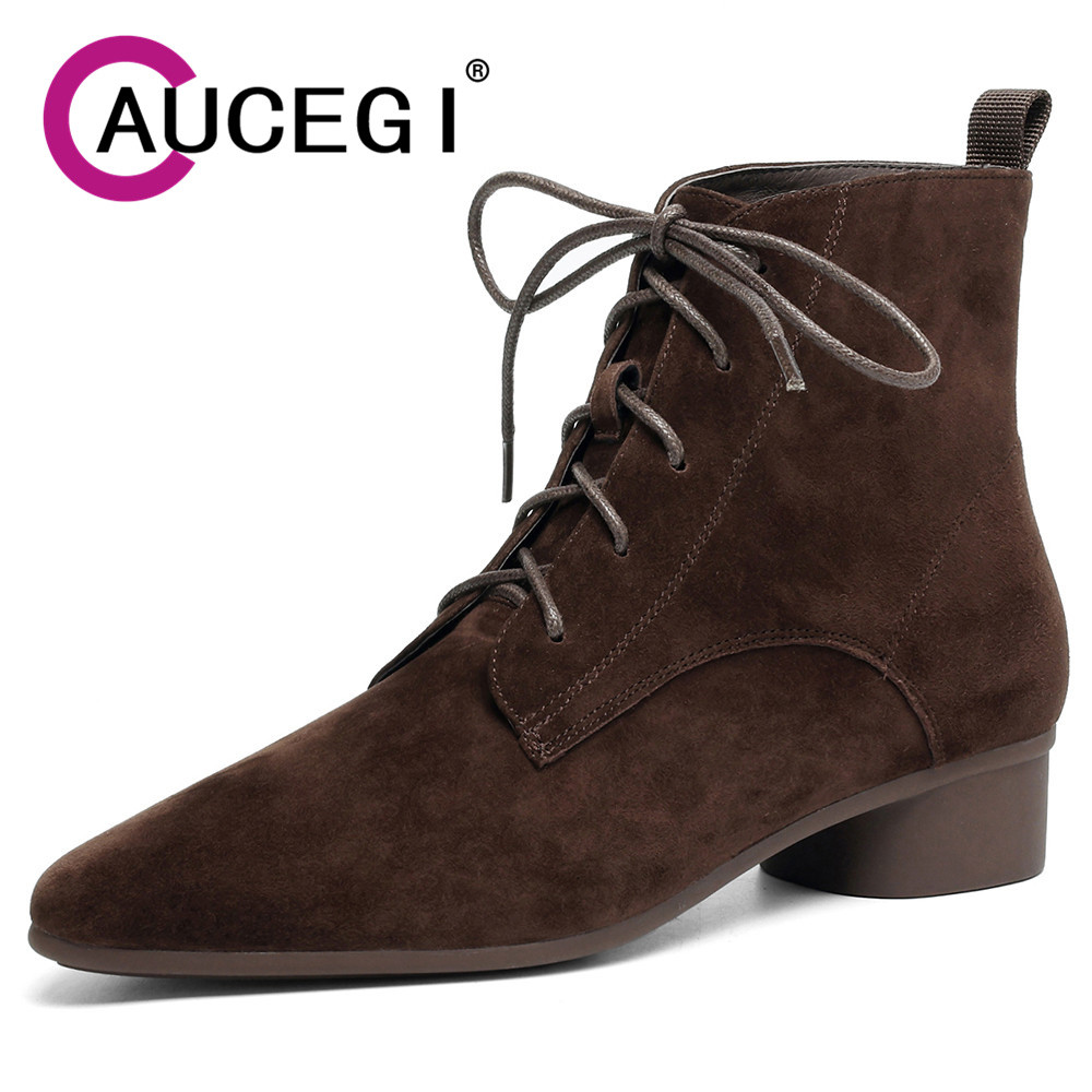 Leather Work For Kids - Botines de Ante Sencillos para Mujer