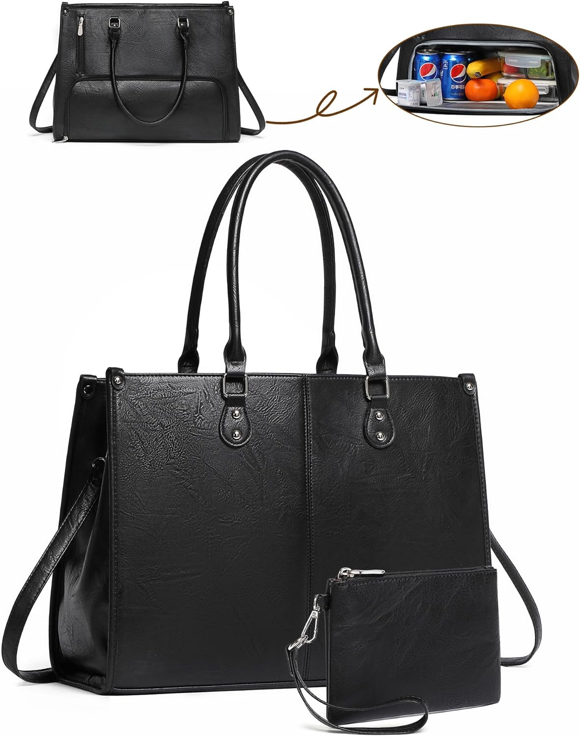 Bolso Tote 2 en 1 para Portáti - Leather Work Bag Laptop reseña y precio