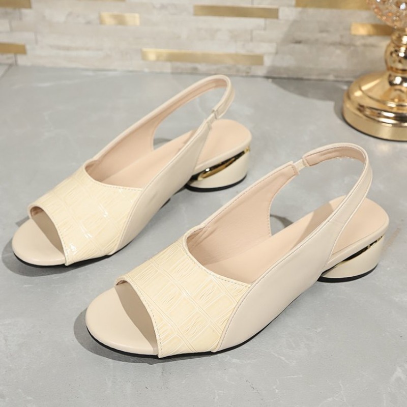 Sandalias de tacón bajo con co - Leatherwork Patterns Free reseña y precio