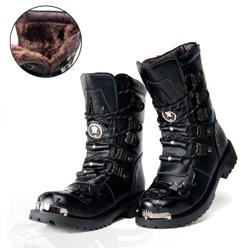 Botas de combate para hombre,  - Leatherwork Rivets reseña y precio