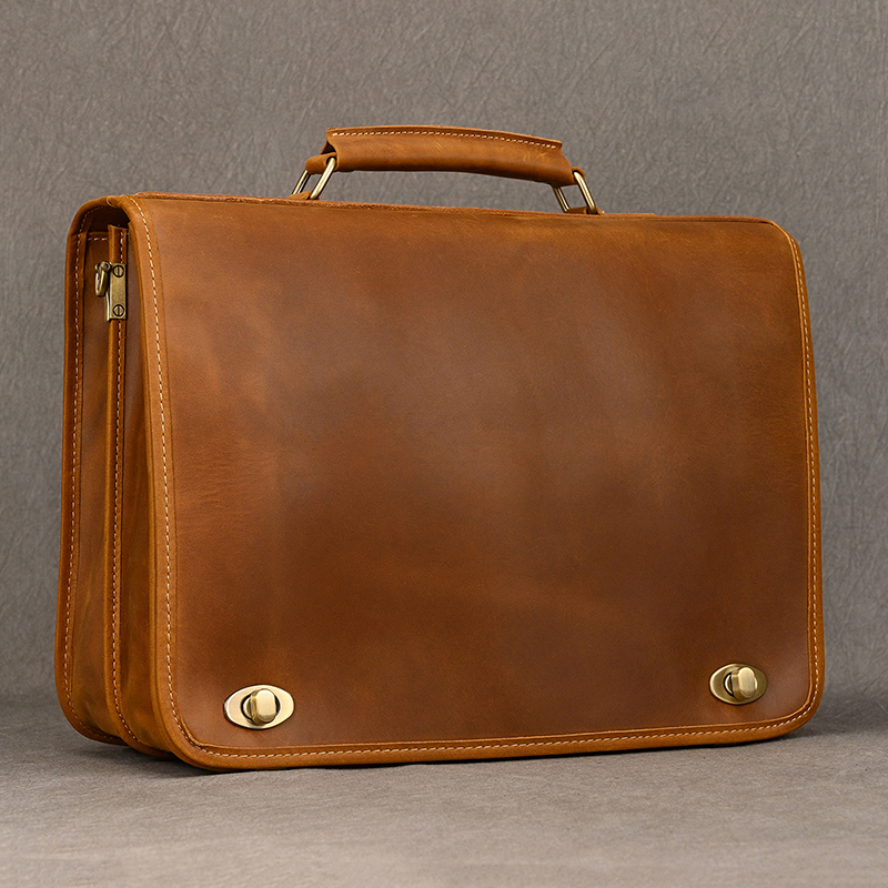 Bolso de cuero genuino persona - Leather Work Bag Laptop reseña y precio