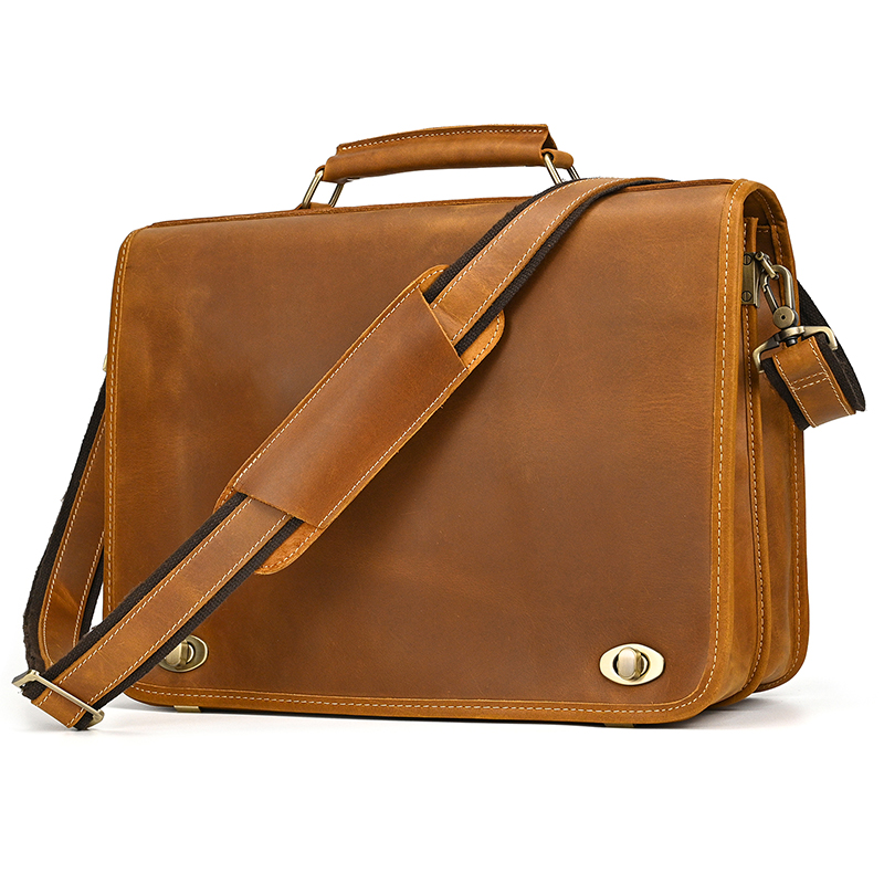 Bolso de cuero genuino persona - Leather Work Bag Laptop reseña y precio