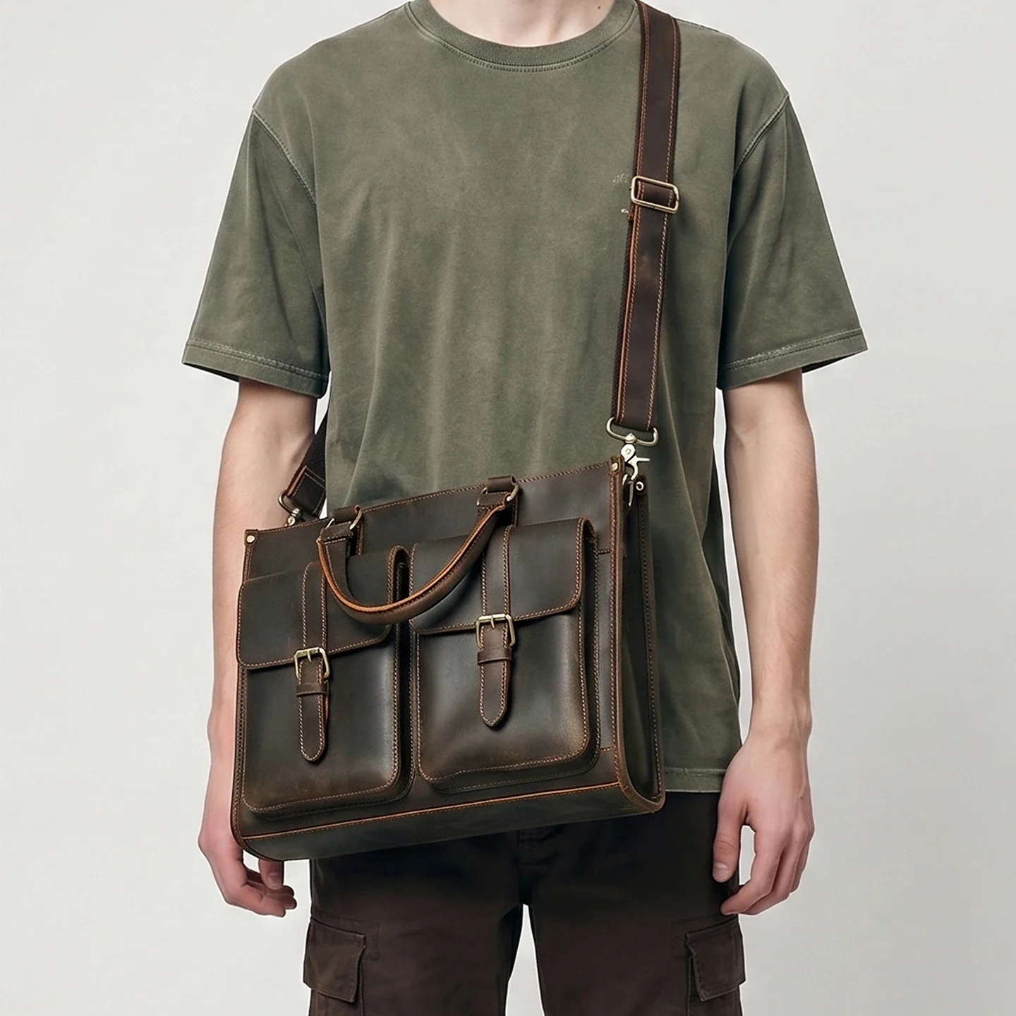Maletín de Cuero Genuino Vinta - Leather Work Bag Laptop reseña y precio