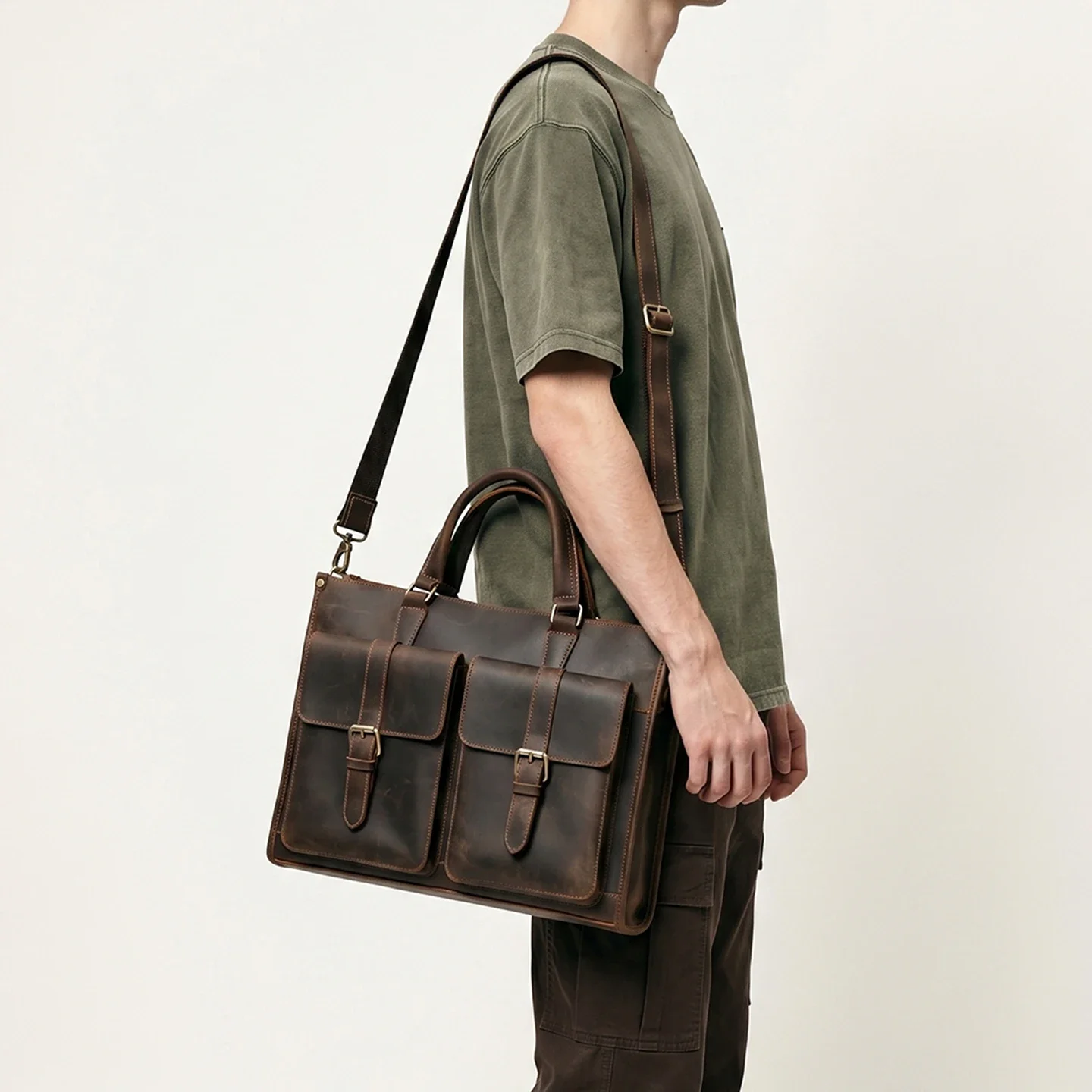 Maletín de Cuero Genuino Vinta - Leather Work Bag Laptop reseña y precio