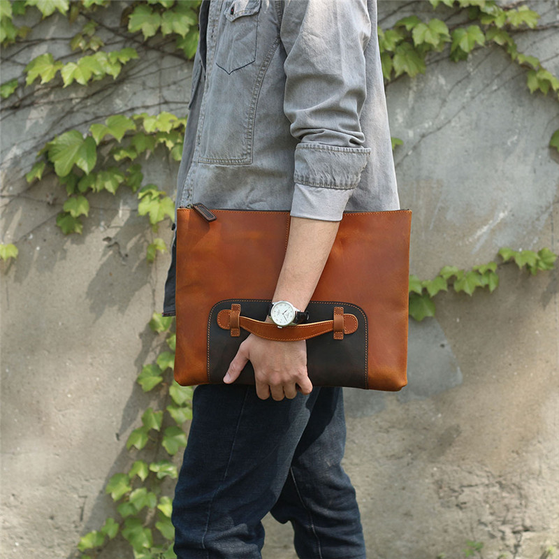 Bolso de mano Vintage hecho a  - Leather Work Bag Laptop reseña y precio
