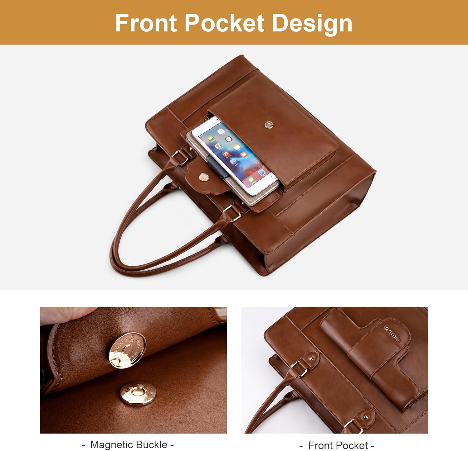 MOSISO Bolso de mano para port - Leather Work Bag Laptop reseña y precio