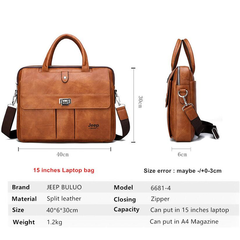 Maletín de Cuero para Hombre J - Leather Work Bag Laptop reseña y precio