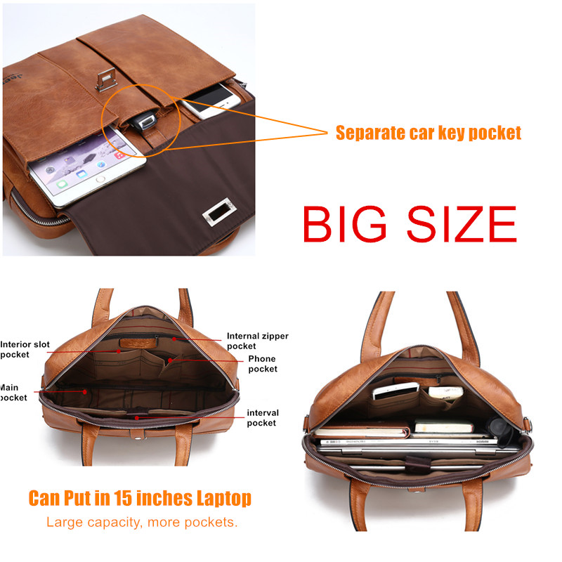 Maletín de Cuero para Hombre J - Leather Work Bag Laptop reseña y precio